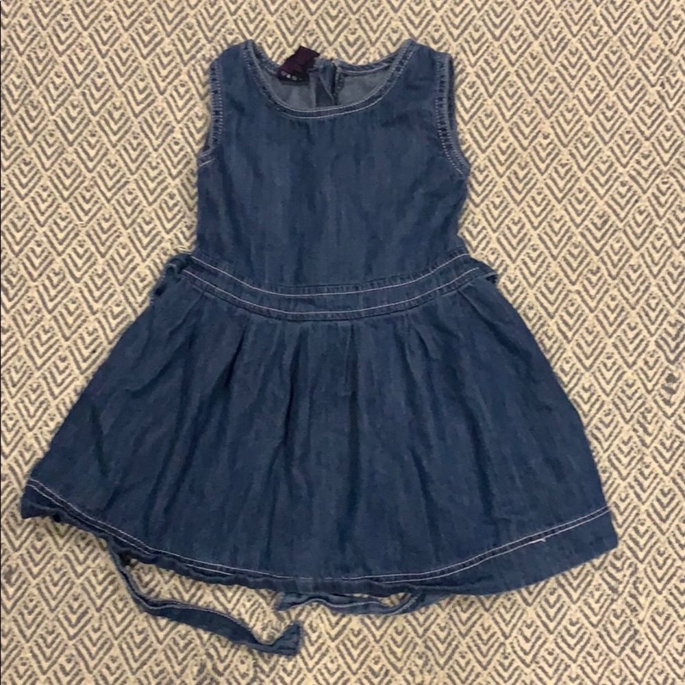Girl Denim zip-up dress